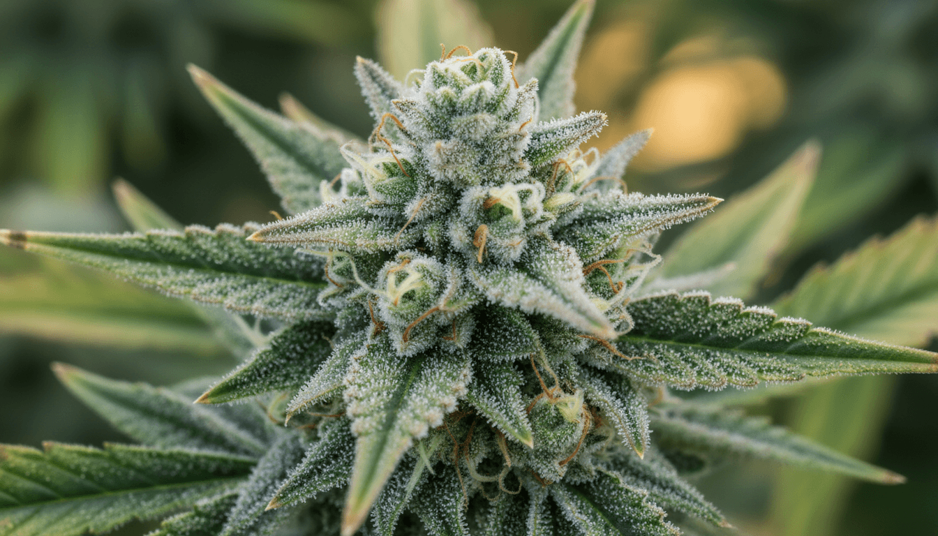 Sativa dominant strain with vibrant green coloring